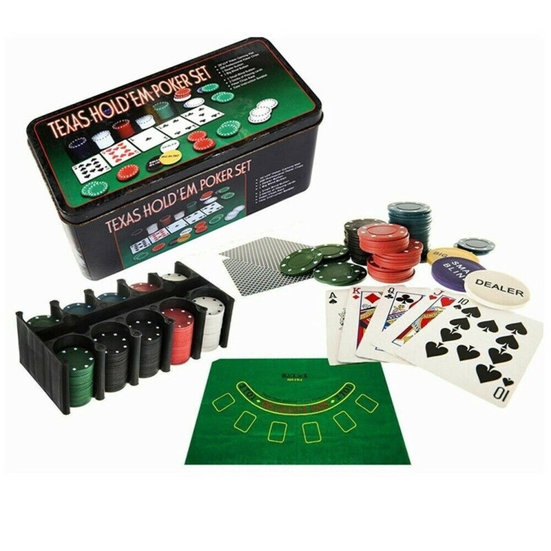 TEXAS HOLD'EM POKER SET - TINNED - 200 PIECES