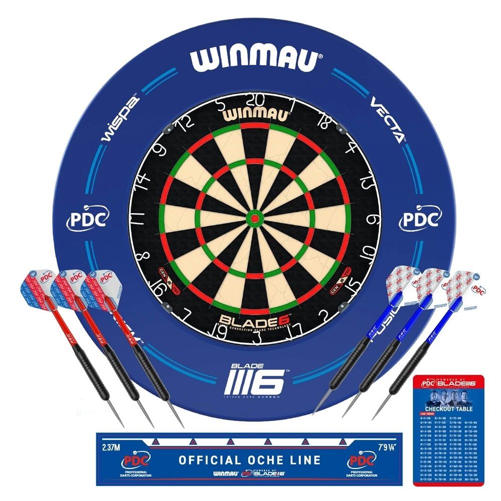 DARTBOARD &amp; SURROUND SET - WINMAU  BLADE 6 PDC
