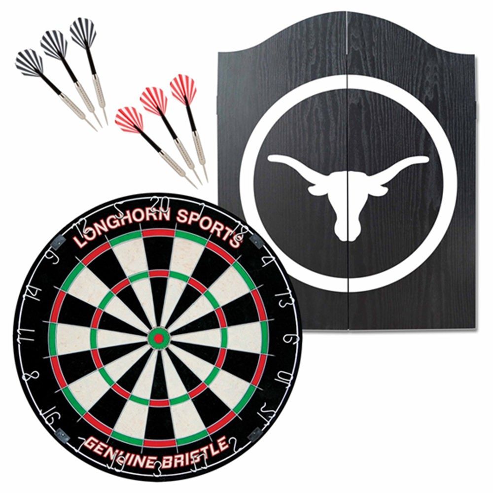 DARTBOARD &amp; CABINET SET - FORMULA LONGHORN