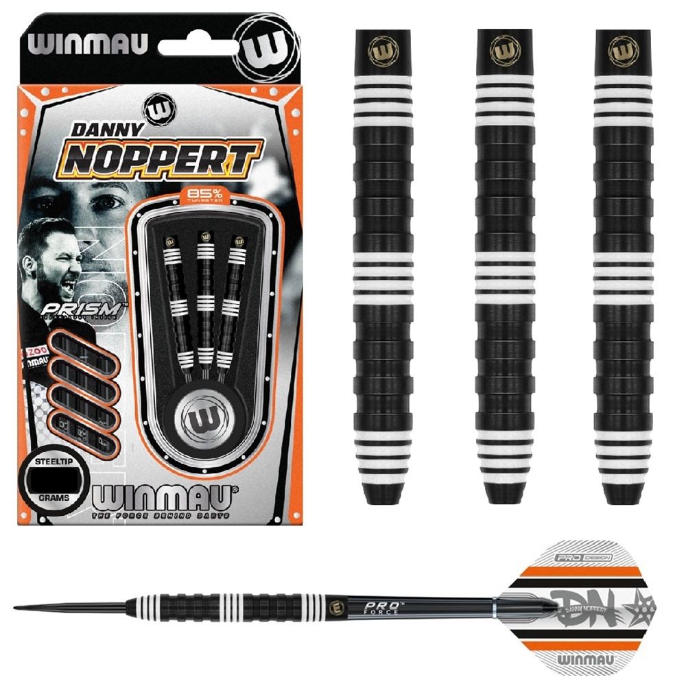 WINMAU  DANNY NOPPERT PRO SERIES 85% TUNGSTEN DARTS - 23, 25GM