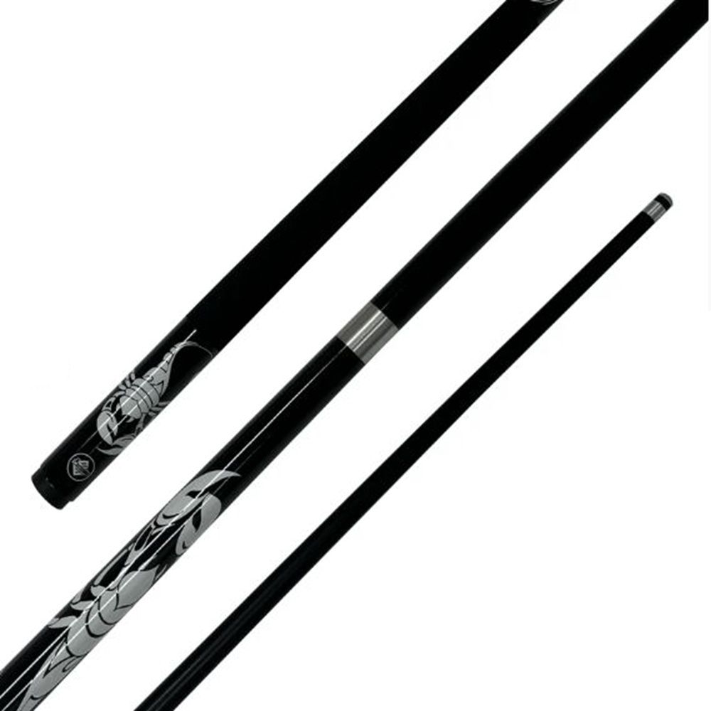 2 PIECE CUE - SCORPION BLACK - 57" 11MM SCREW-IN TIP