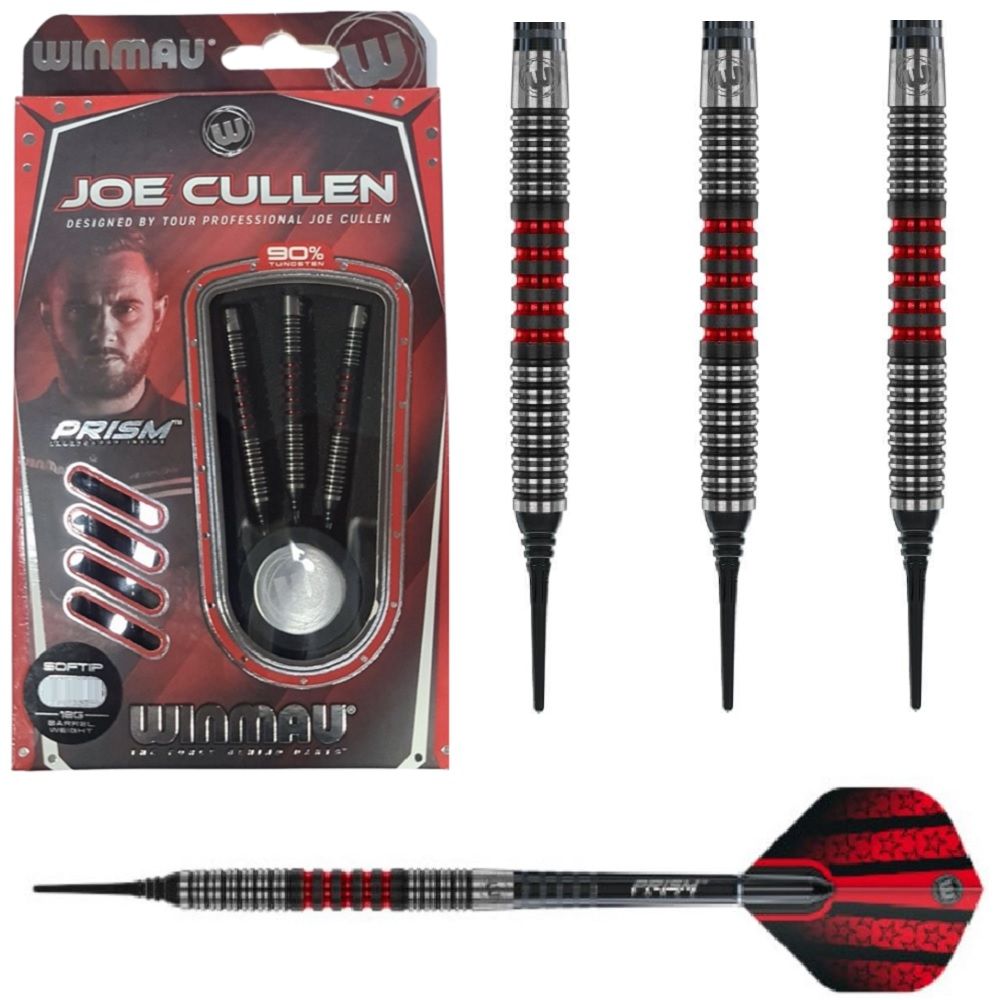WINMAU JOE CULLEN 90% TUNGSTEN DARTS -  SOFT TIP DARTS – 20GM