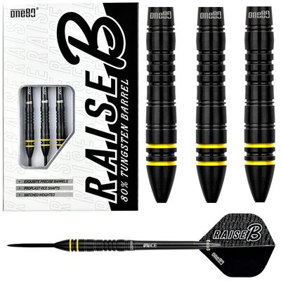 ONE80 RAISE B YELLOW  80% TUNGSTEN DARTS – 21, 23GM