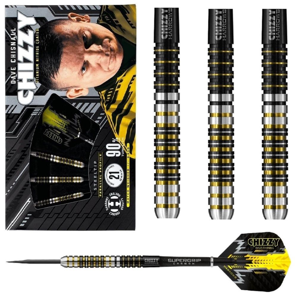 HARROWS DAVE CHISNALL 'CHIZZY' 90% TUNGSTEN DARTS – 22, 24, 26GM