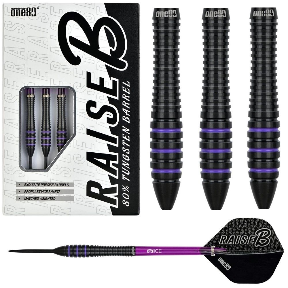 ONE80 RAISE B PURPLE  80% TUNGSTEN DARTS – 21, 23GM, WEIGHT: 21GM