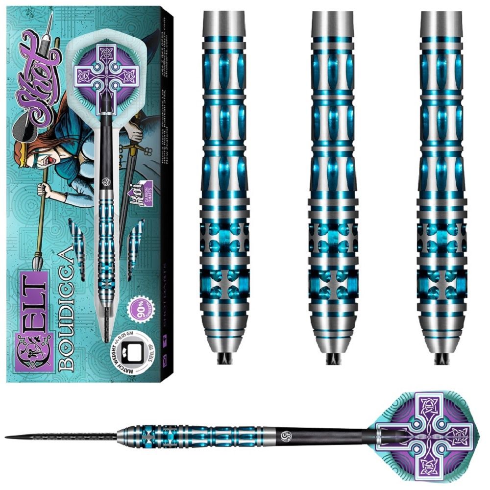SHOT TUNGSTEN DART 90% -  CELT BOUDICCA – 24, 25 &amp; 26GM, WEIGHT: 24GM