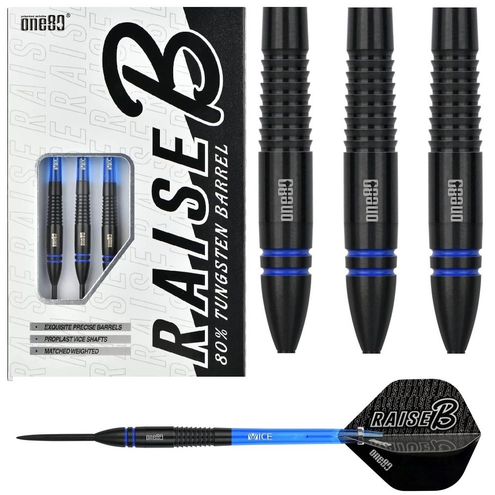 ONE80 RAISE B BLUE  80% TUNGSTEN DARTS – 21, 23GM