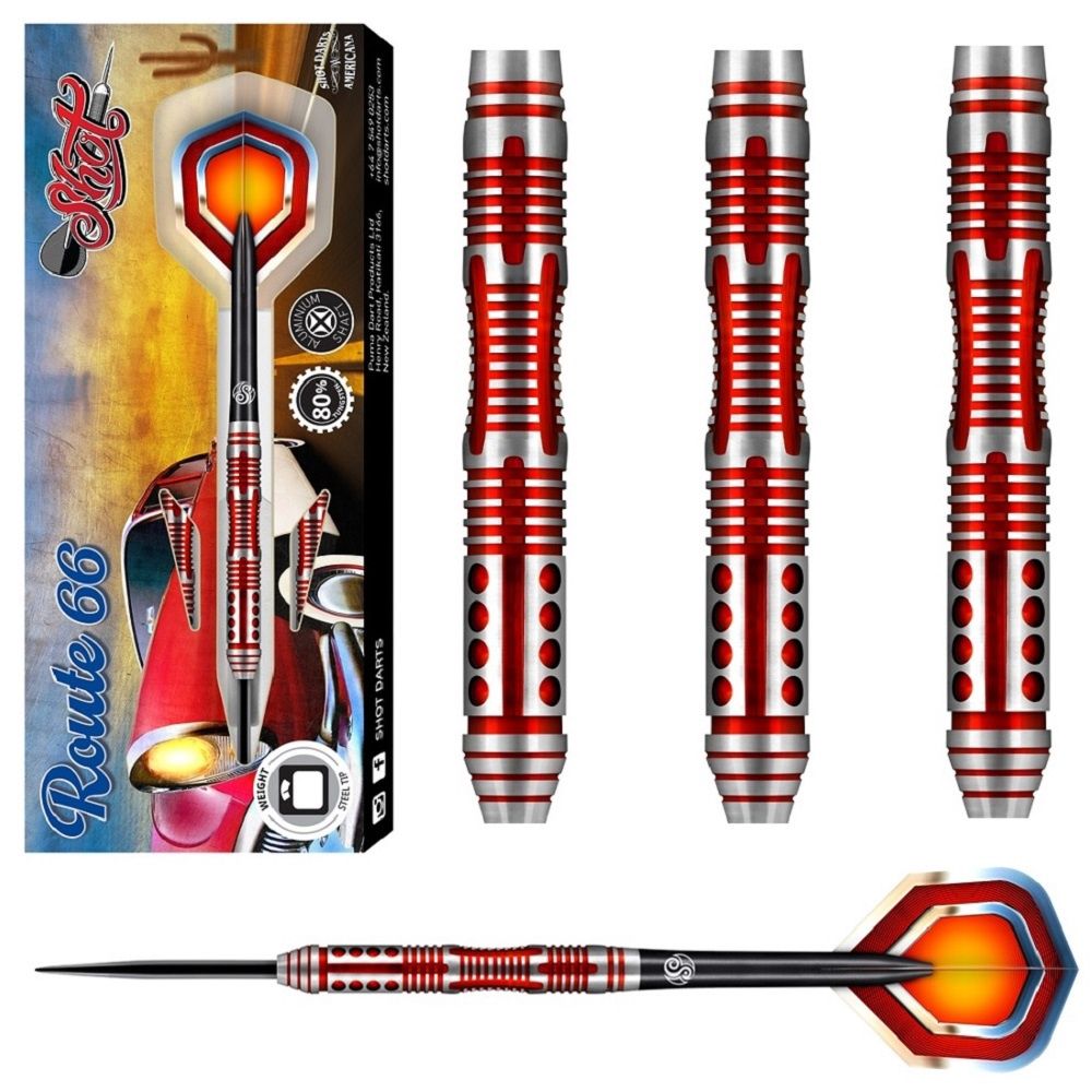 SHOT TUNGSTEN DART 80% -  AMERICANA ROUTE 66 – 23, 24 &amp; 25GM, WEIGHT: 23GM