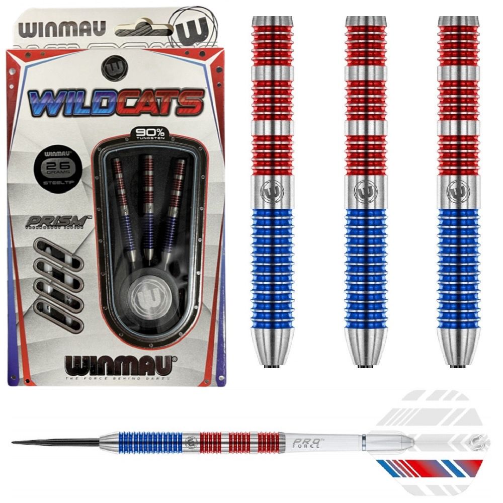 WINMAU TUNGSTEN DART 90% – WILDCATS -  22, 24 &amp; 26GM, WEIGHT: 22GM