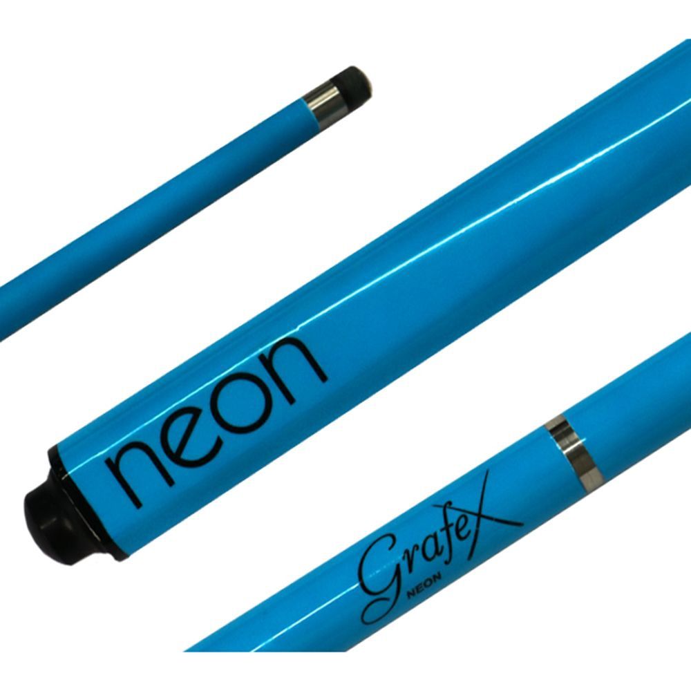 2 PIECE CUE - GRAFEX NEON - 57" 9MM TIP, Colour: BLUE, LENGTH: 57", Size: 9MM