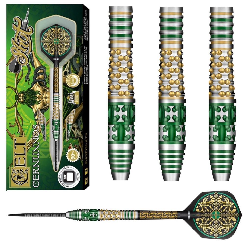SHOT TUNGSTEN DART 90% -  CELT CERNUNNOS  - 22, 23 &amp; 24GM, WEIGHT: 22GM