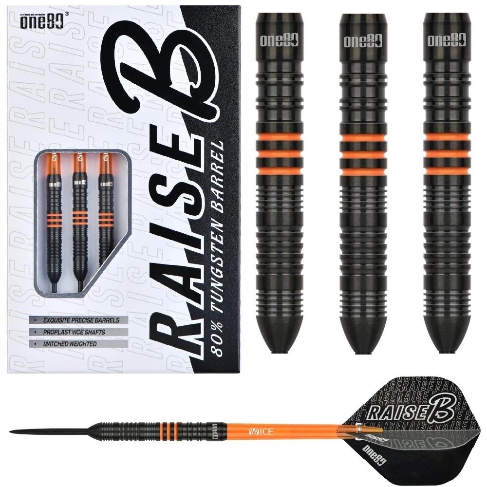 ONE80 RAISE B ORANGE  80% TUNGSTEN DARTS – 21, 23GM