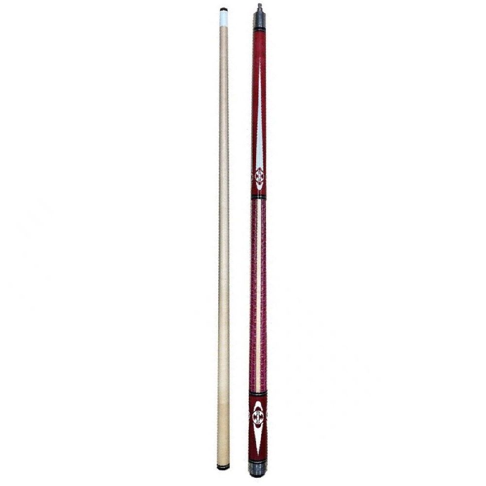 2 PIECE MAPLE 9 BALL CUE - PARIS RED – 58″ 13MM TIP