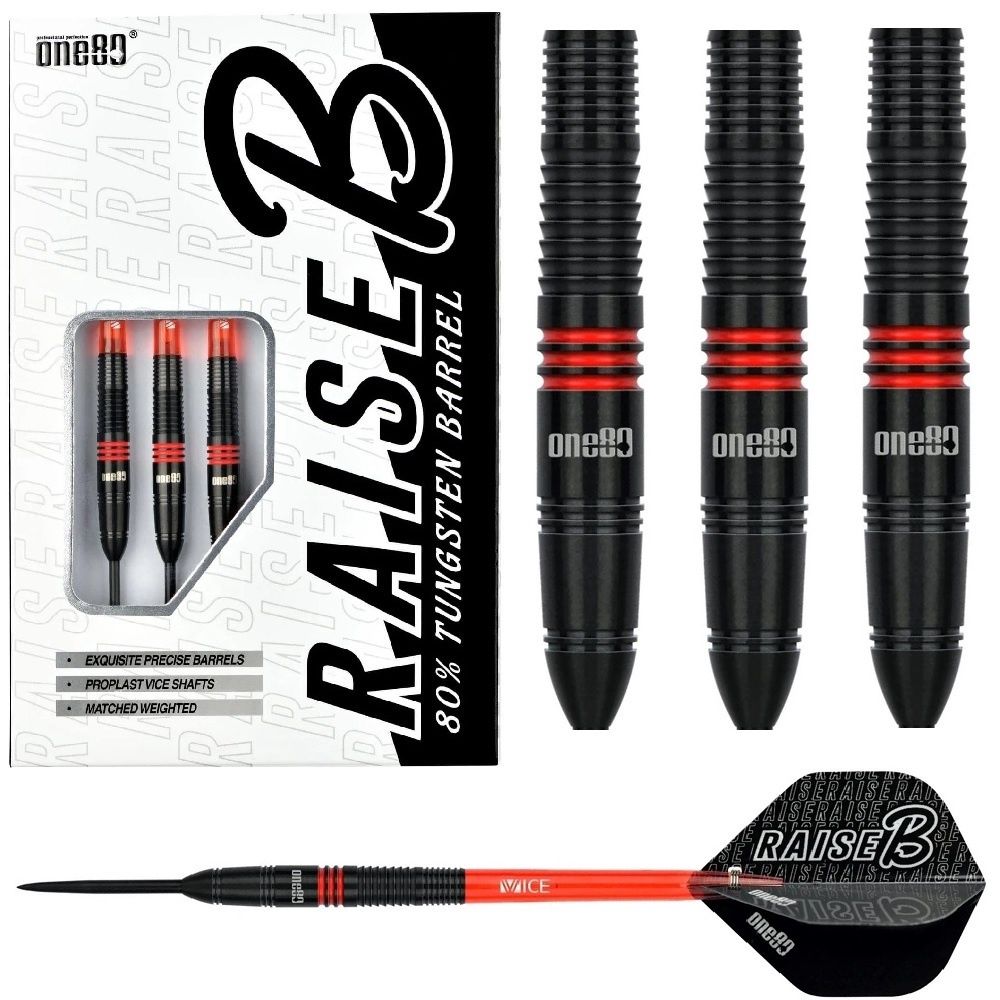 ONE80 RAISE B RED  80% TUNGSTEN DARTS – 21, 23GM, WEIGHT: 21GM