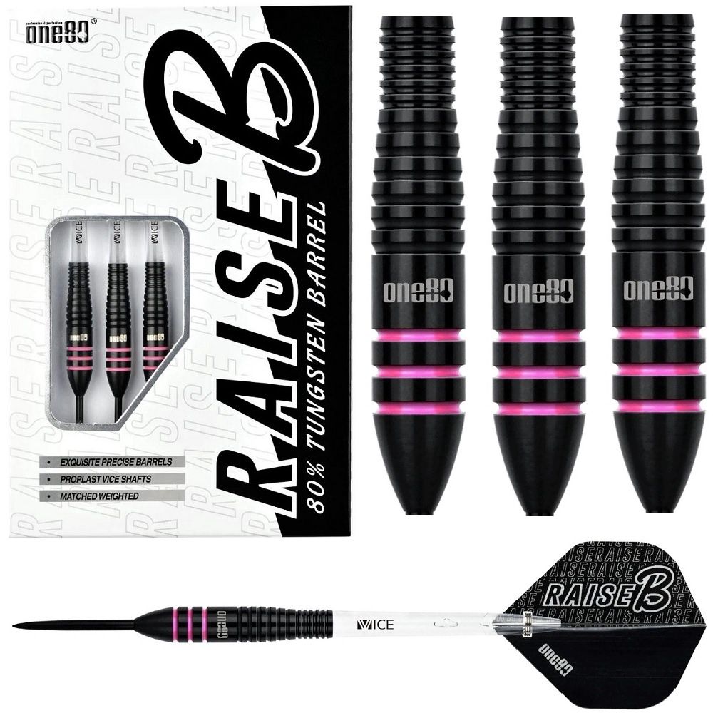 ONE80 RAISE B PINK  80% TUNGSTEN DARTS – 21, 23GM, WEIGHT: 21GM