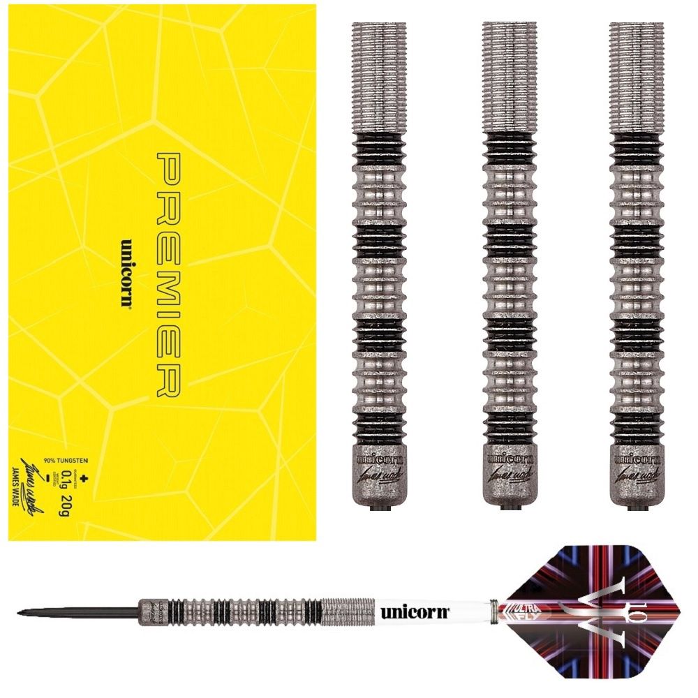 UNICORN JAMES WADE PREMIER 90% TUNGSTEN DARTS – 22, 24GM, WEIGHT: 22GM