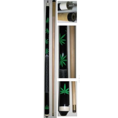 2 PIECE TIMBER CUE - MITCHELL GREEN LEAF - 57" 11MM SCREW TIP