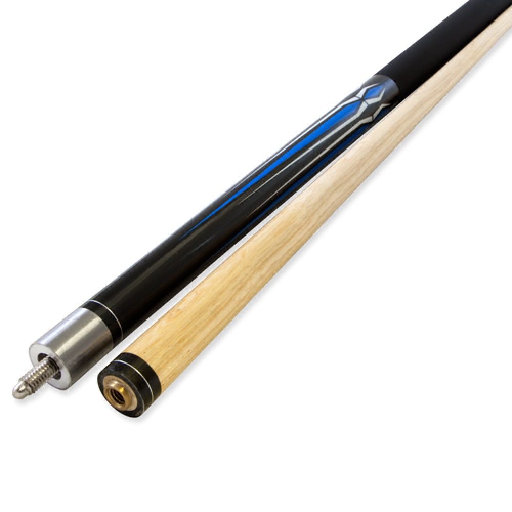 2 PIECE MAPLE CUE - 9 BALL - 58" - 13MM TIP, Colour: BLUE