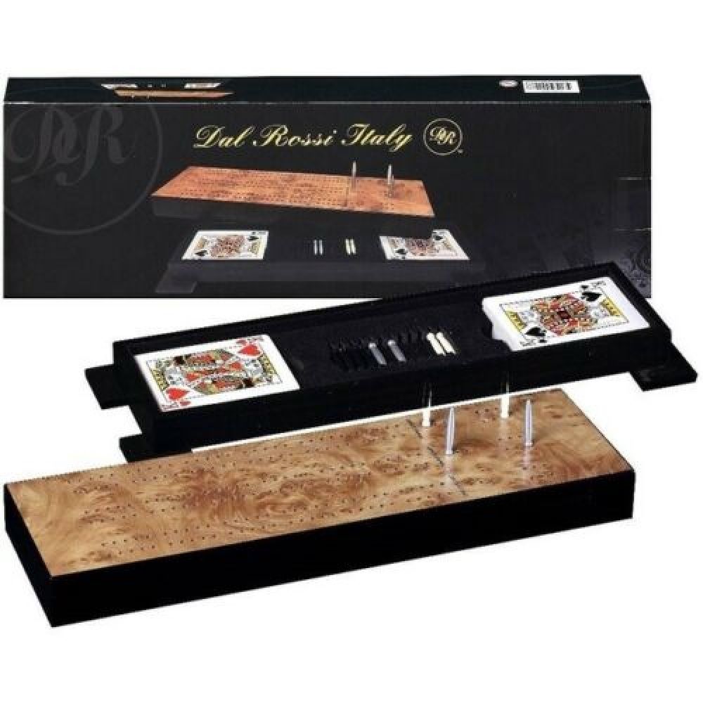 CRIBBAGE BOARD - DELUXE 2 TRACK - W/CARDS
