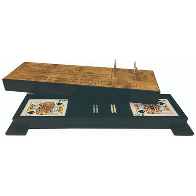 CRIBBAGE BOARD - DELUXE 2 TRACK - W/CARDS