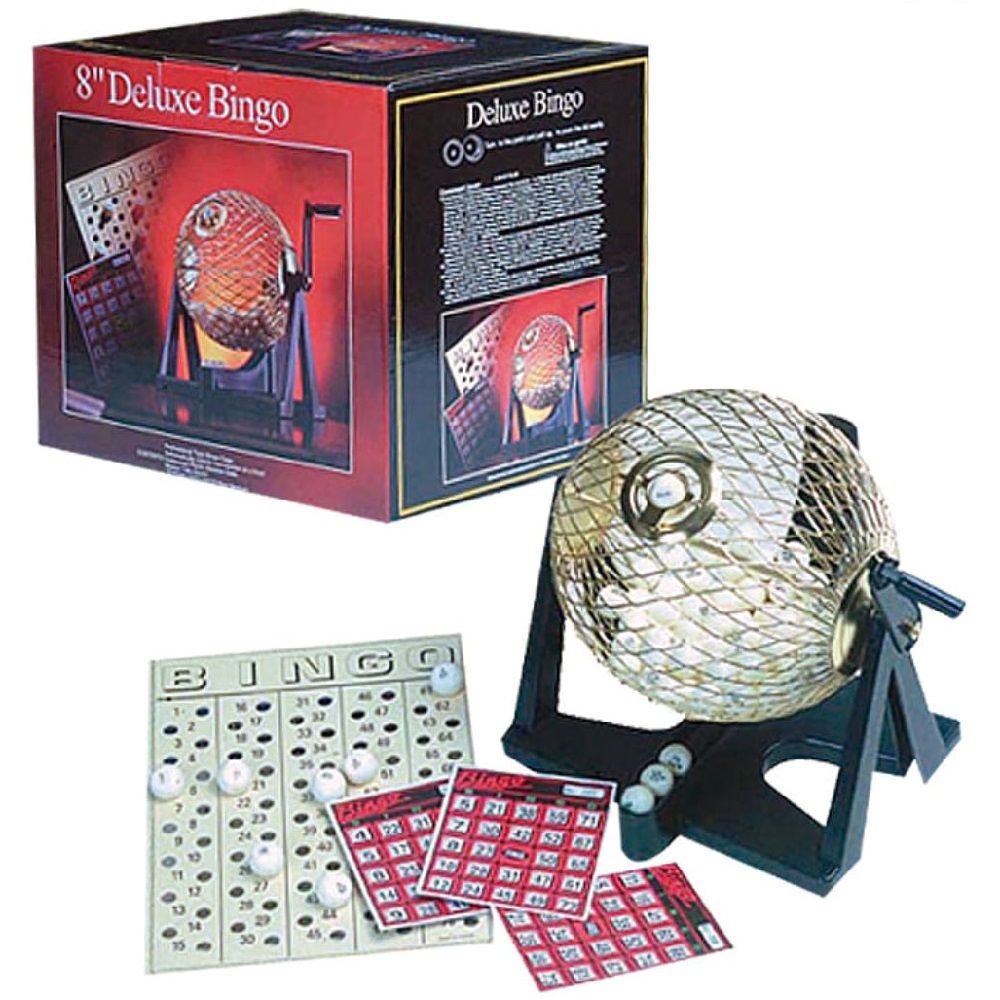 BINGO SET METAL CAGE - DELUXE 8"