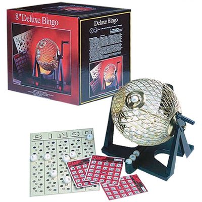BINGO SET METAL CAGE - DELUXE 8"