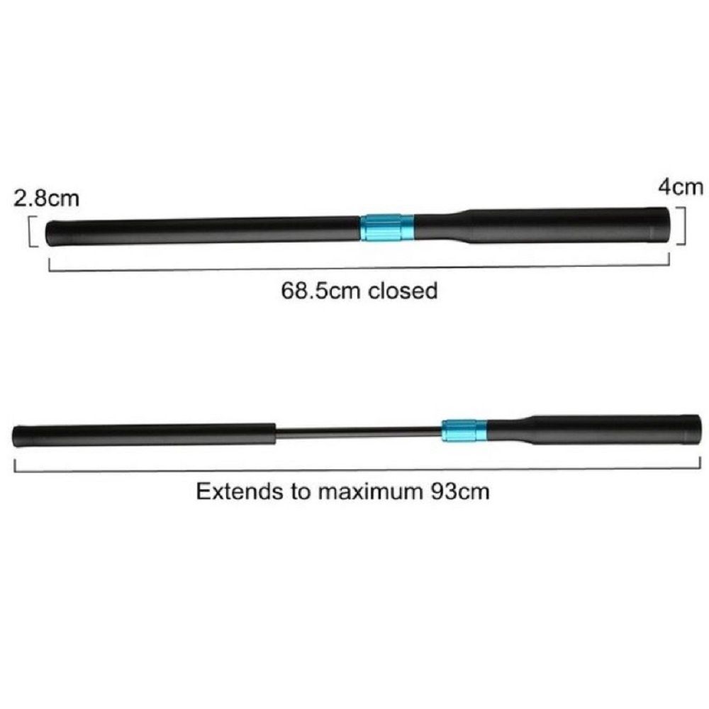 CUE EXTENSION - TELESCOPIC METAL - 68.5/93CM, Colour: BLACK