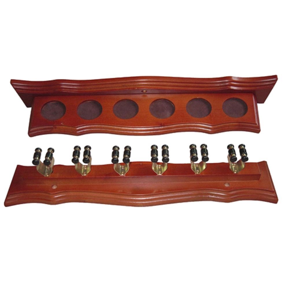 CUE RACK - ANTIQUE STYLE - 2 PIECE, Colour: WALNUT