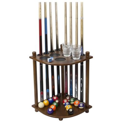 CUE STAND - CORNER - WOODEN