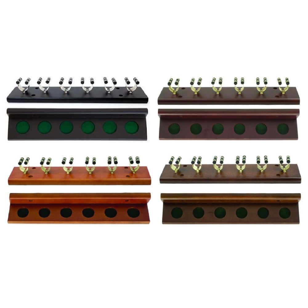 CUE RACK - WOODEN - 2 PIECE - 6 CLIP