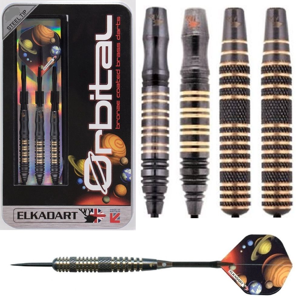 ELKADART ORBITAL BLACK BRASS DARTS - 19, 21, 22 &amp; 24GM