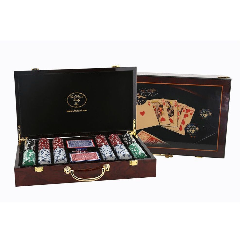 POKER CHIPS WITH DELUXE CASE - DAL ROSSI LAS VEGAS COLLECTION - 300 PIECES