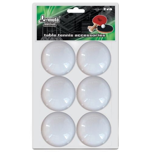 TABLE TENNIS BALLS - FORMULA SPORTS - 6 PACK, Colour: WHITE