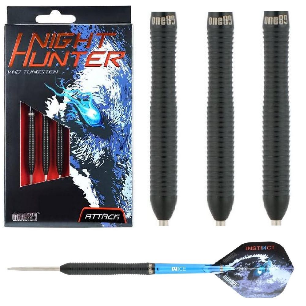 ONE80 NIGHT HUNTER VELOCITY 90% TUNGSTEN DARTS - 22, 24GM