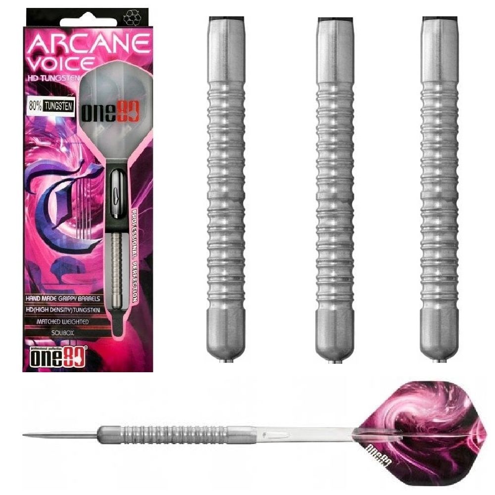 ONE80 ARCANE VOICE 80% TUNGSTEN DARTS  - 21, 23, 25, 27GM, WEIGHT: 21GM