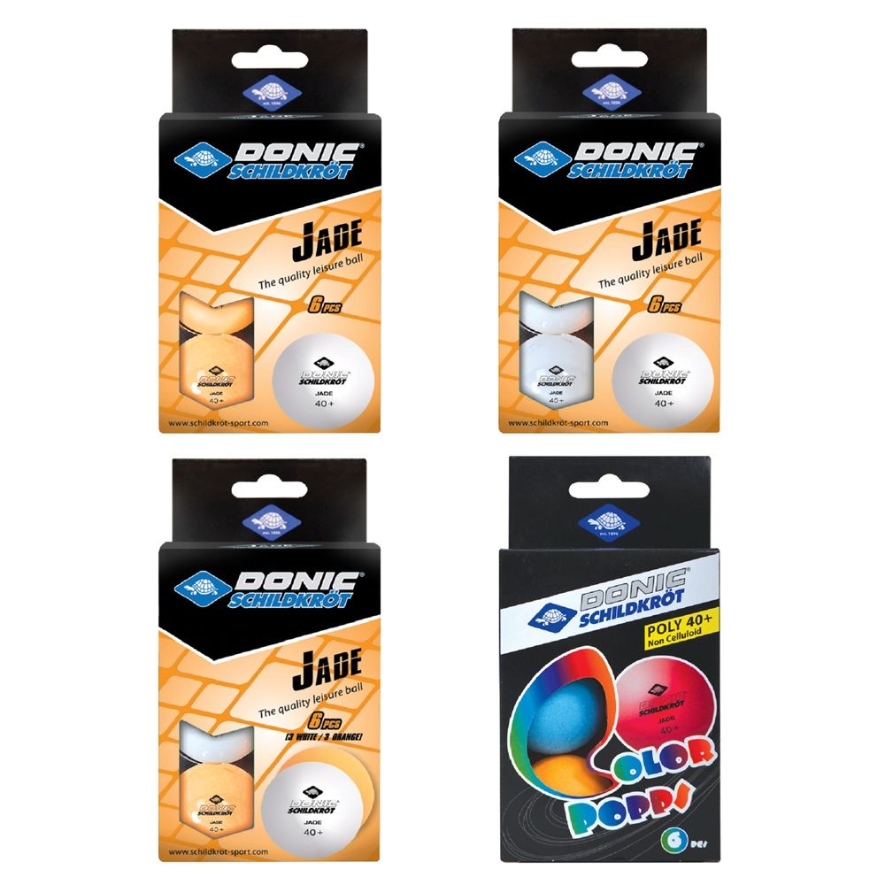 TABLE TENNIS BALLS - DONIC SCHILDKROT - JADE 6 PACK