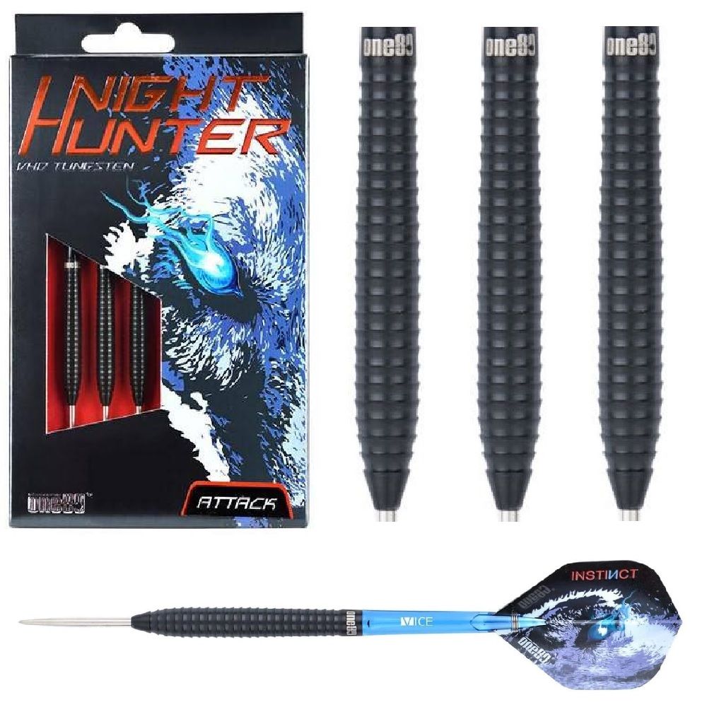 ONE80 NIGHT HUNTER ATTACK 90% TUNGSTEN DARTS - 22, 24GM