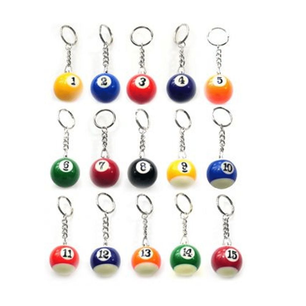 KEY RING - POOL BALLS, NUMBERS: 1
