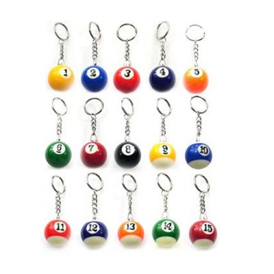 KEY RING - POOL BALLS