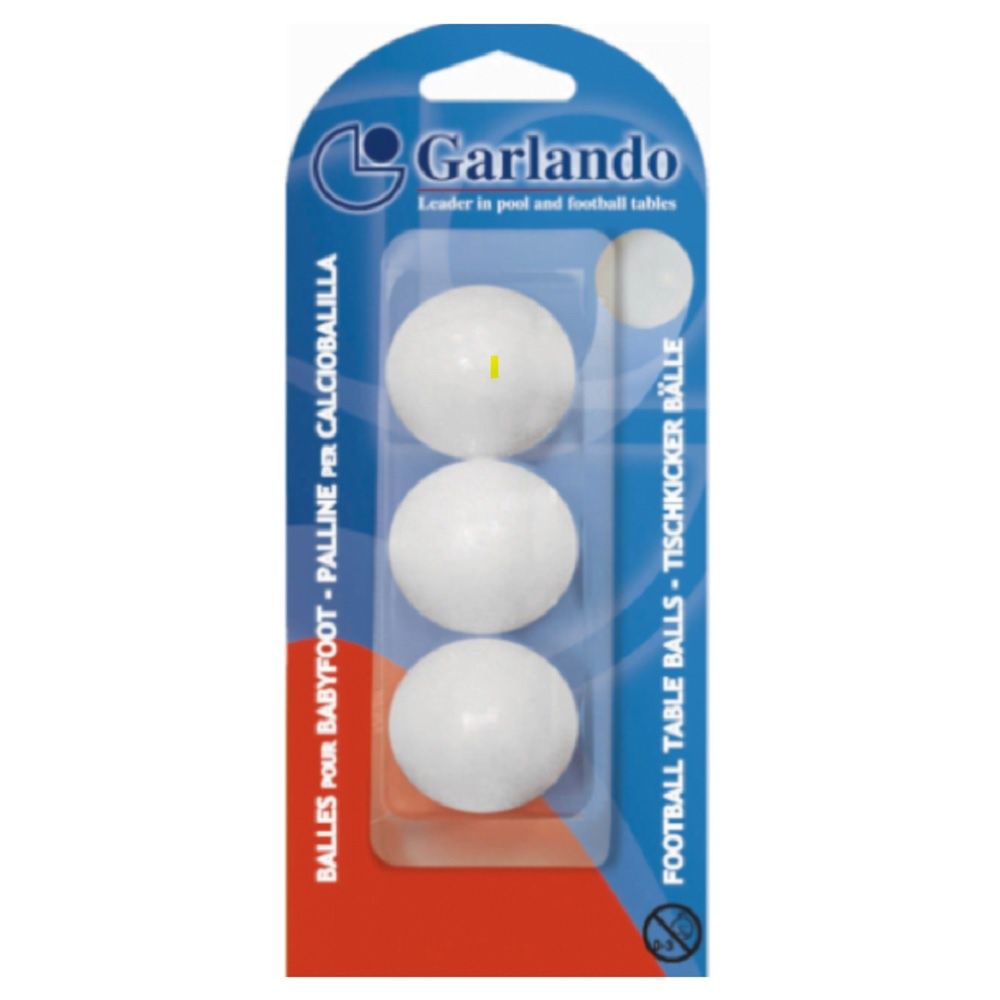 FOOSBALLS/SOCCER BALLS - GARLANDO 3 PK, Colour: WHITE