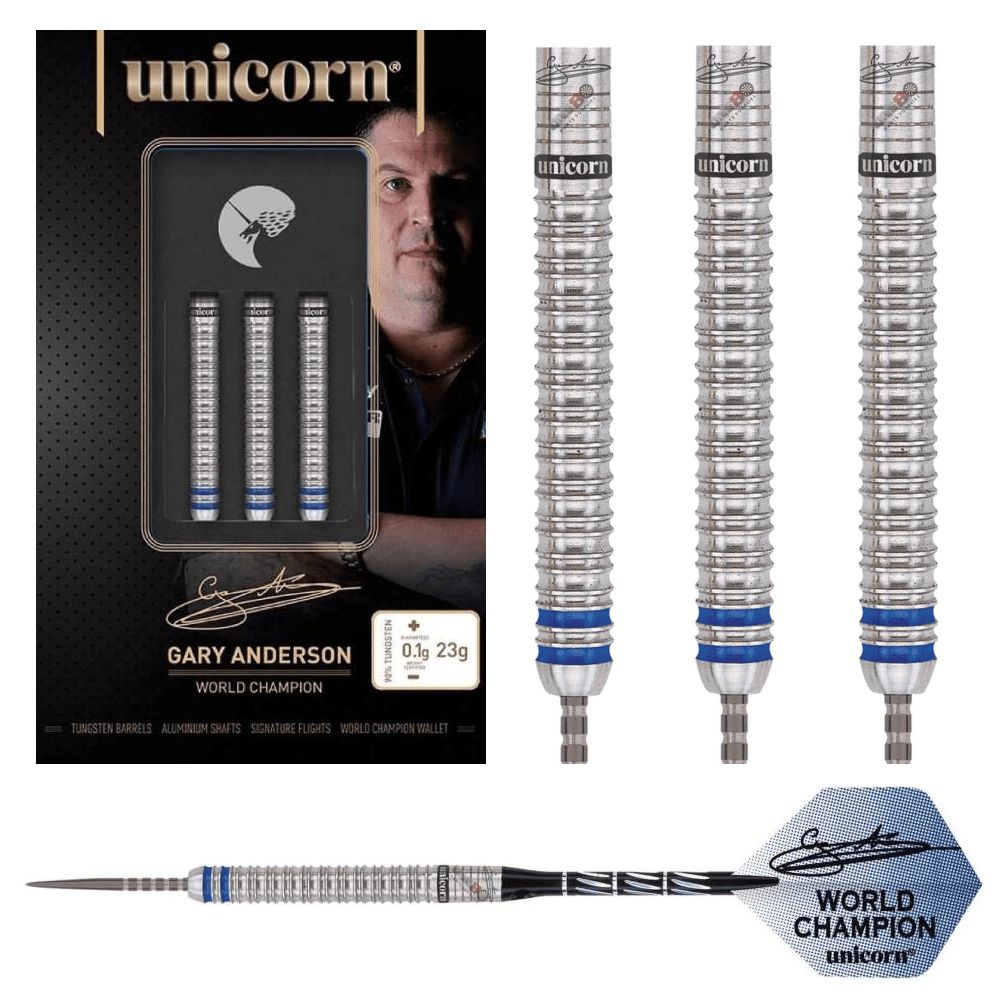 UNICORN GARY ANDERSON PHASE 3 90% TUNGSTEN DARTS - 21, 23, 25, 27GM, WEIGHT: 21GM