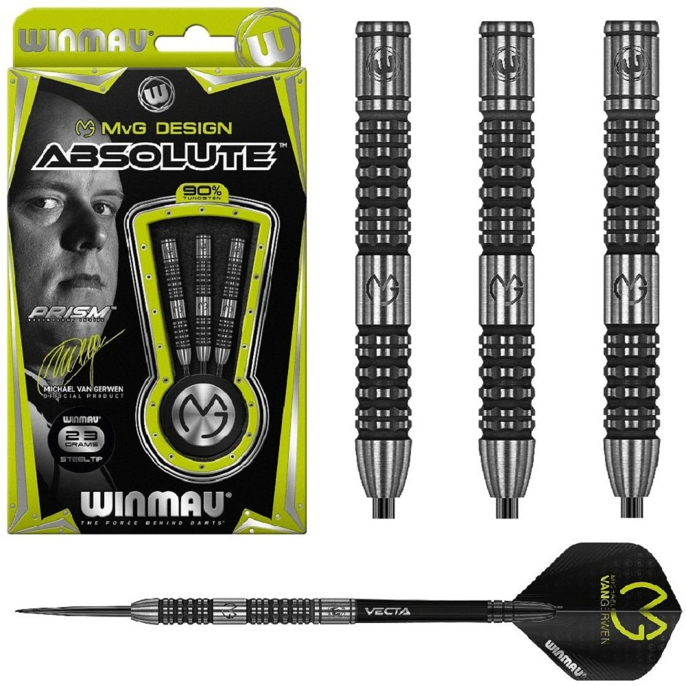 WINMAU MVG ABSOLUTE 90% TUNGSTEN DARTS  - 22GM