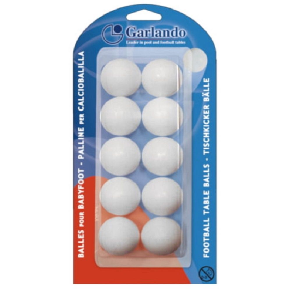 FOOSBALLS/SOCCER BALLS - GARLANDO 10 PK, Colour: WHITE