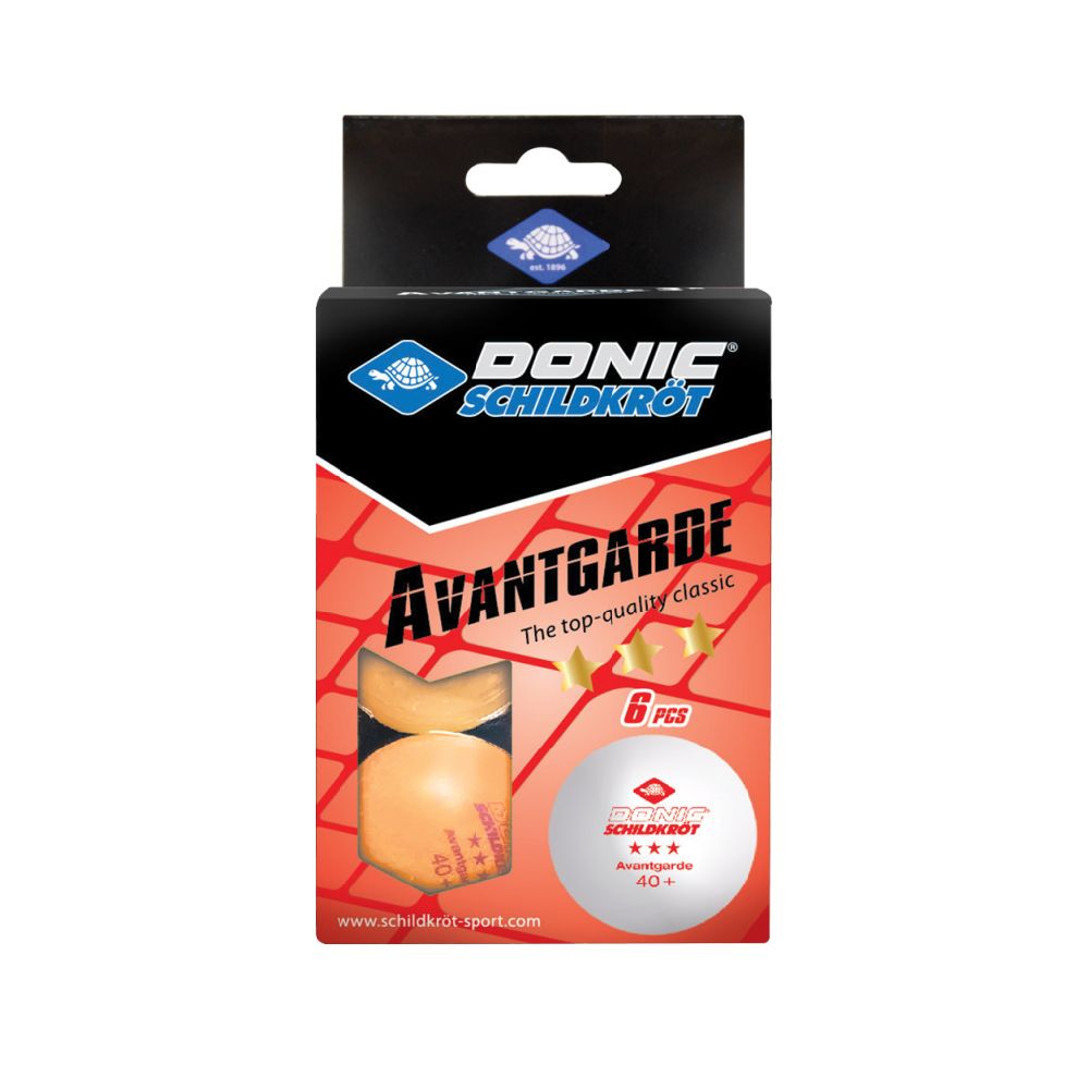 TABLE TENNIS BALLS - DONIC SCHILDKROT - AVANTGARDE 6 PACK, Colour: ORANGE
