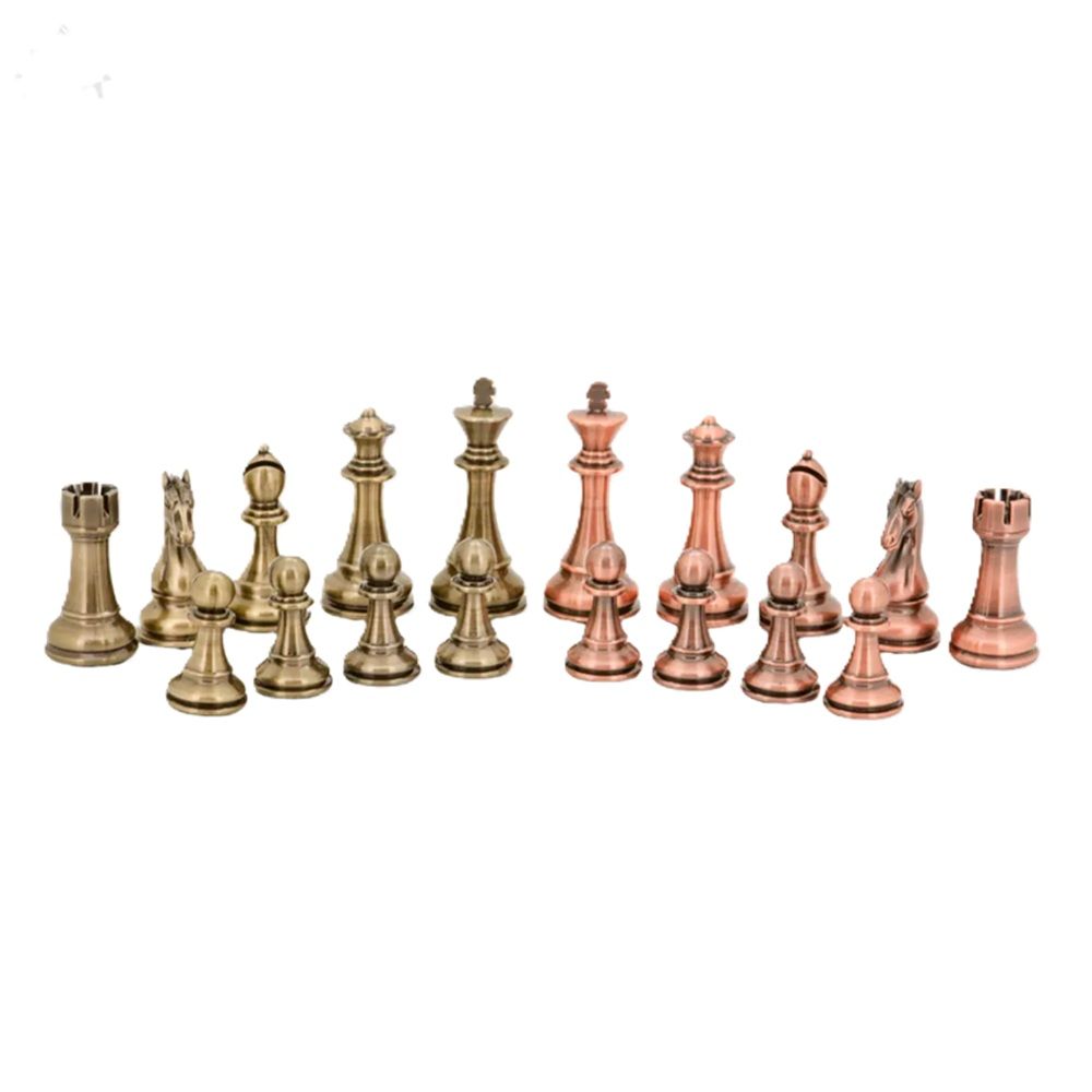 CHESS PIECES - DAL ROSSI ITALY BRONZE AND COPPER - 110MM