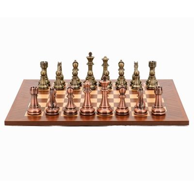 CHESS PIECES - DAL ROSSI ITALY BRONZE AND COPPER - 110MM