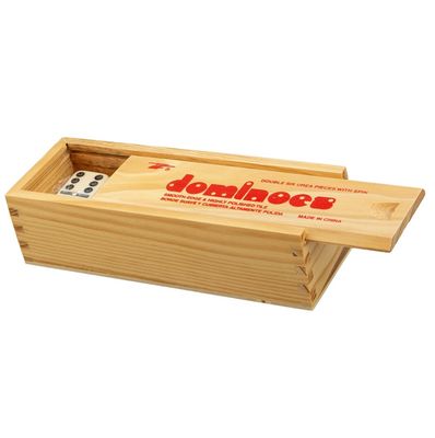DOMINOES - DOUBLE 6 - WOODEN BOX