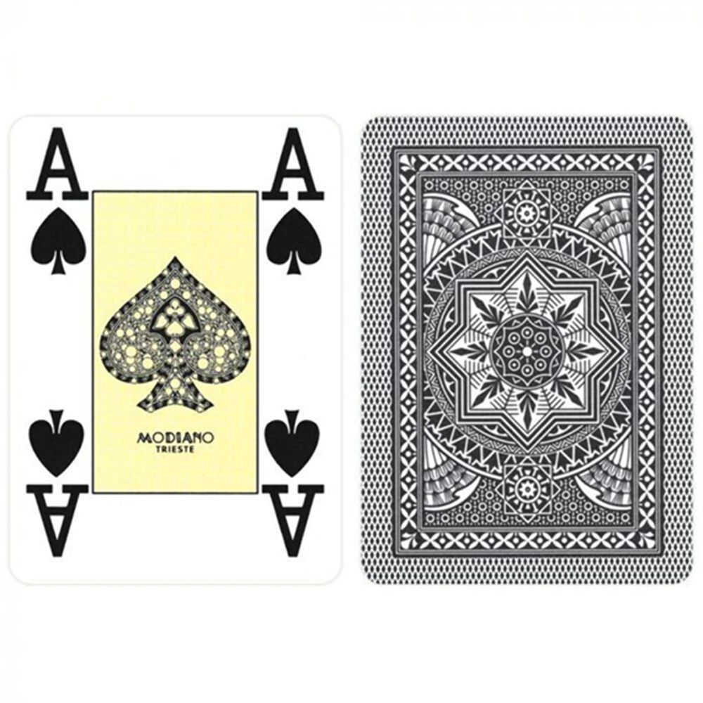 PLAYING CARDS - MODIANO POKER PLASTIC, Colour: BLACK