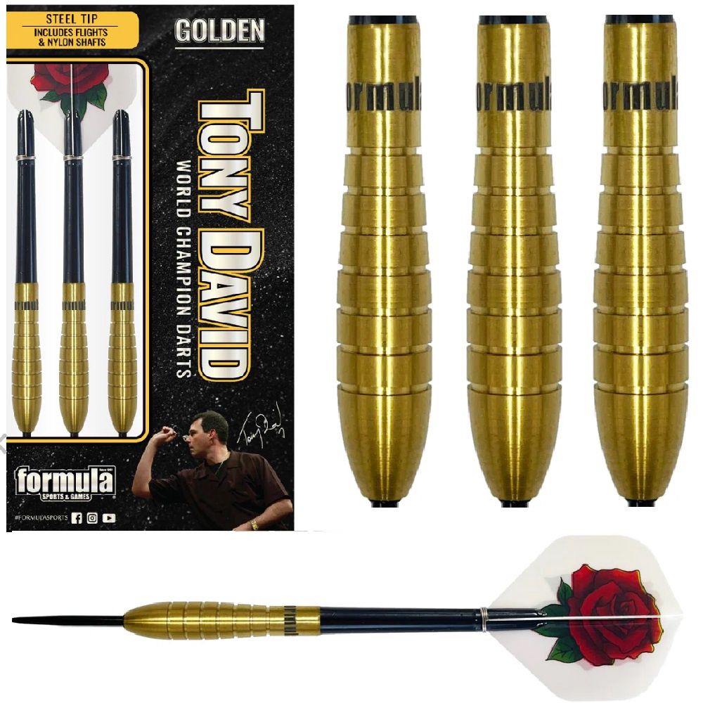 FORMULA TONY DAVID GOLDEN 90% TUNGSTEN DARTS - 21, 23, 25GM, WEIGHT: 21GM