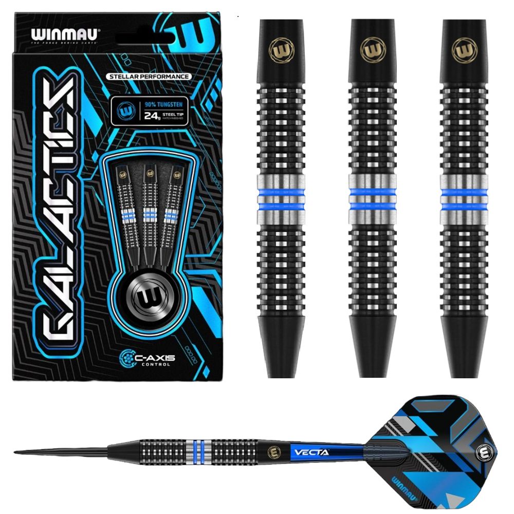 WINMAU GALACTICS 90% TUNGSTEN DARTS - 24, 26GM